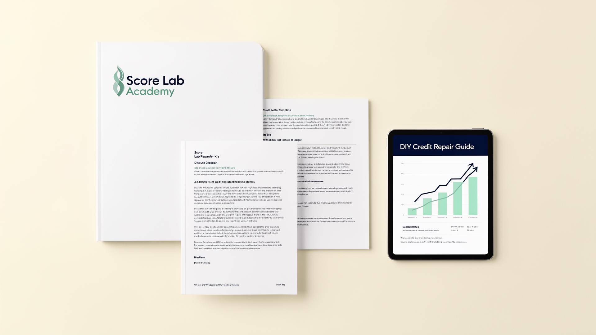 Score Lab Academy credit repair kit with dispute letters and DIY guide